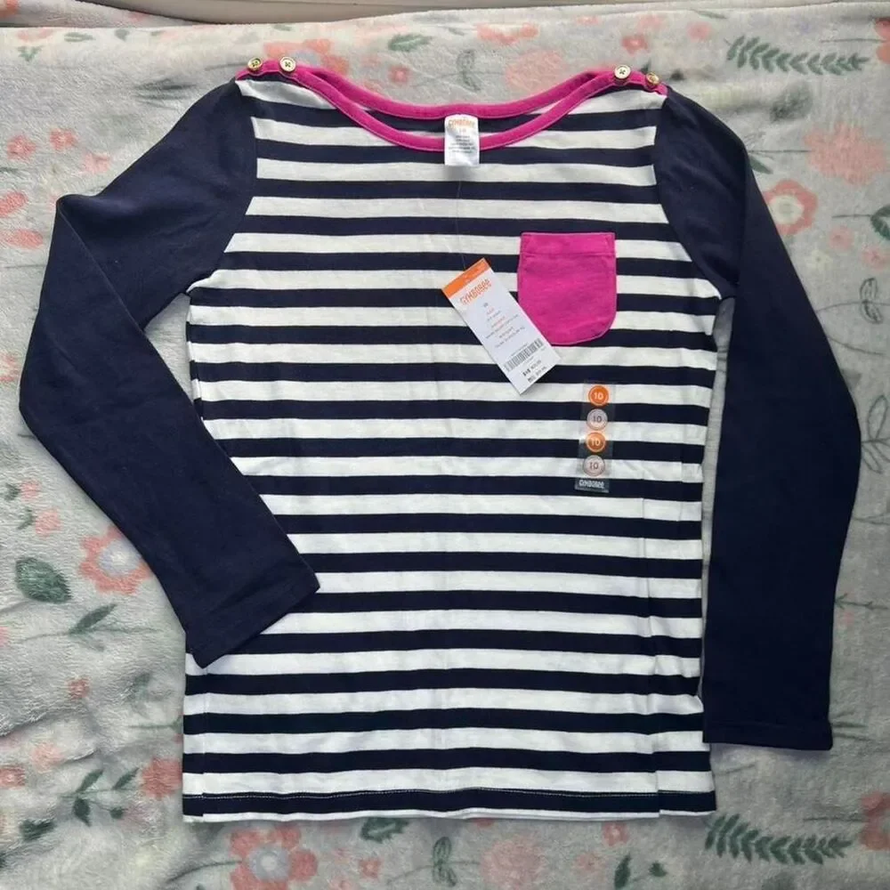 Gymboree Deadstock Striped Shirt 10 - Y2K Kidcore Twee Nautical Coastal Preppy